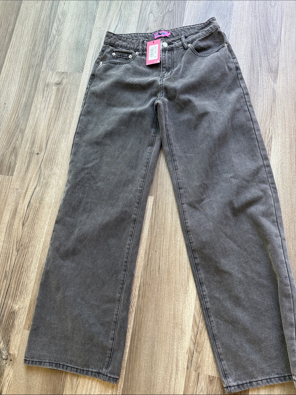 NWT black washed edikted Meredith Low Rise Wide Leg Jeans small